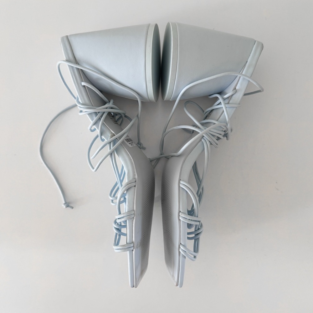 OAK + FORT • Strappy Thick Heel Sandal in Light Blue - Picture 9 of 16